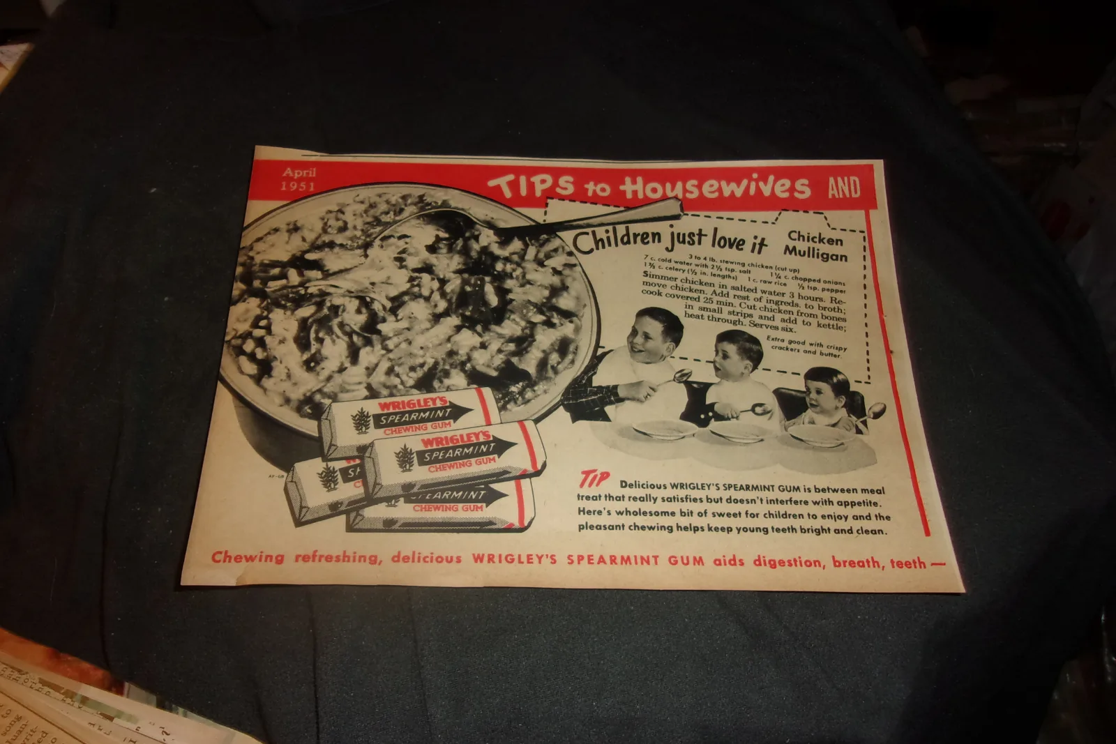 partial page vintage advertisement for Pabet-ett Products 1951
