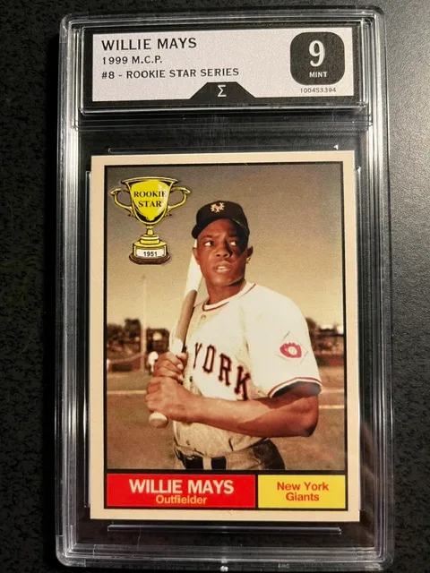 WILLIE MAYS 1999 ROOKIE STAR SERIES CARD #8--GRADED 9