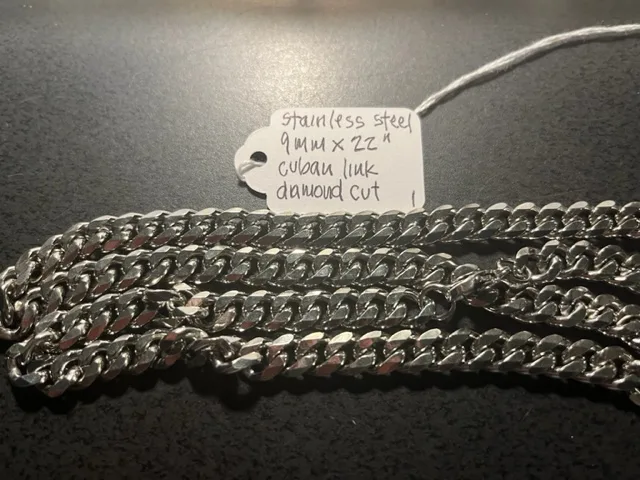 NEW UNISEX 7MM X 22" CUBAN LINK STAINLESS STEEL CHAIN