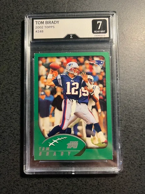TOM BRADY 2002 TOPPS 2ND YEAR CARD #248-GRADED 7