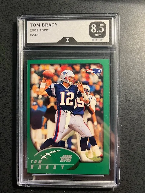 TOM BRADY 2002 TOPPS 2ND YEAR #248-GRADED 8.5