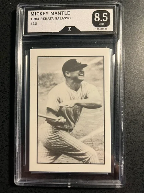 MICKEY MANTLE 1984 RENATA GALASSO "ERROR" CARD #20=GRADED 8.5