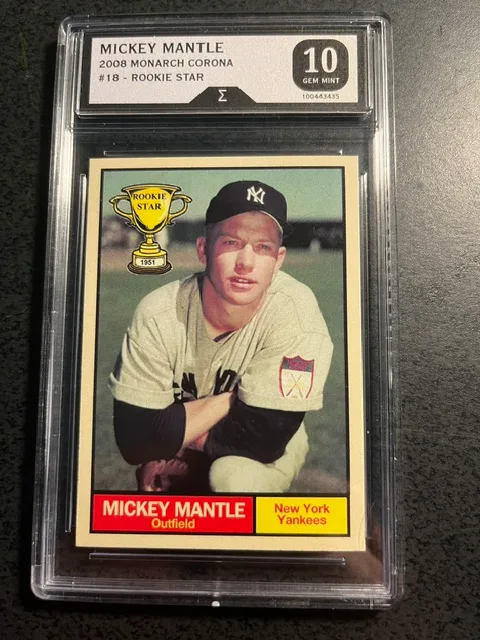 MICKEY MANTLE 1999 ROOKIE STAR SERIES CARD #18--GRADED 10