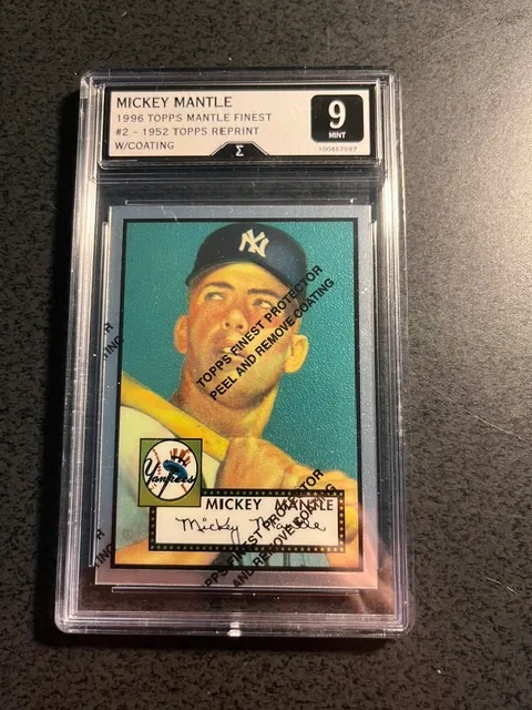 MICKEY MANTLE 1996 TOPPS FINEST REFRACTOR REPRINT-GRADED 9