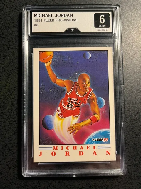 MICHAEL JORDAN 1991 FLEER PRO VISIONS #2--GRADED 6