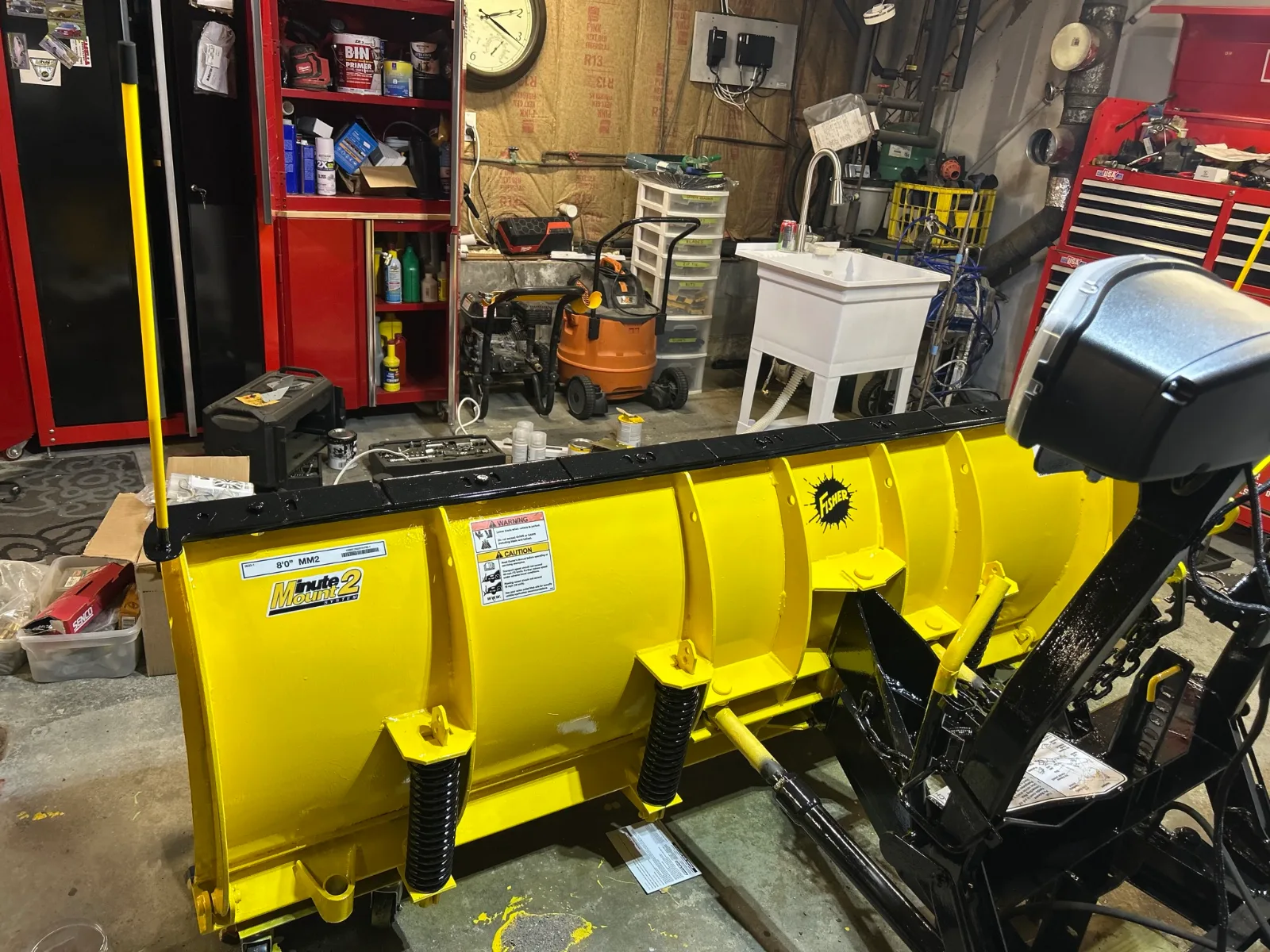 Yellow Snow Plow Blade Attachment with Mounting Frame